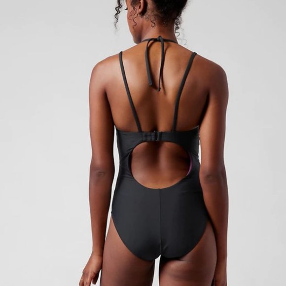 Athleta Keyhole One Piece Swimsuit size XSP Black - Picture 2 of 2